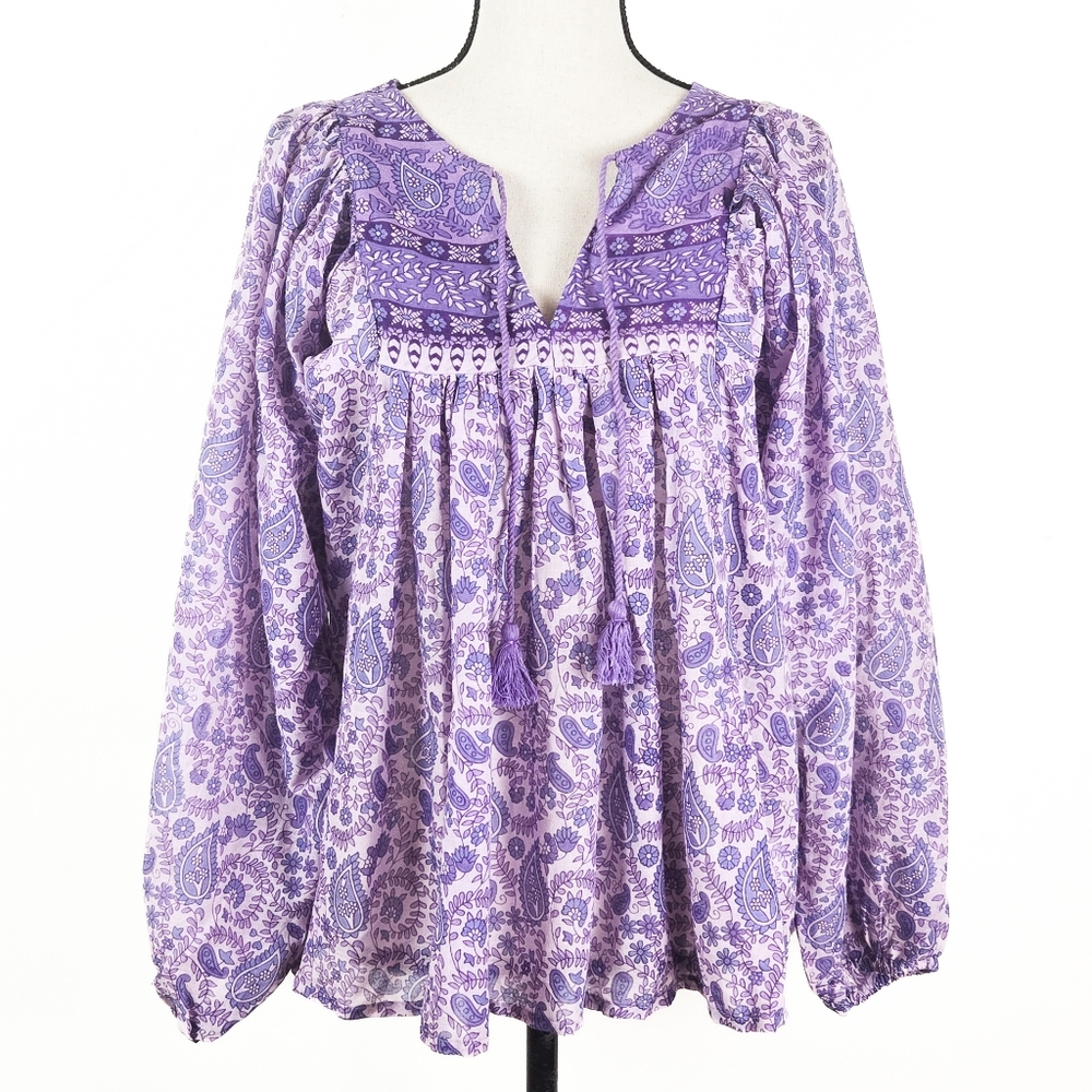 🦋LAST🦋 NWT Blue Boheme Joan Cotton Floral Blouse, Lavender